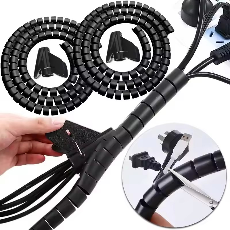 Plastic Pipe Clip - Organizador de Cabos Espiral Flexível de