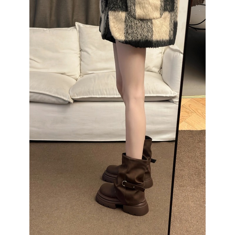 Botas Femininas de Cano Curto  - Pipe Bending Spring avaliação e preço